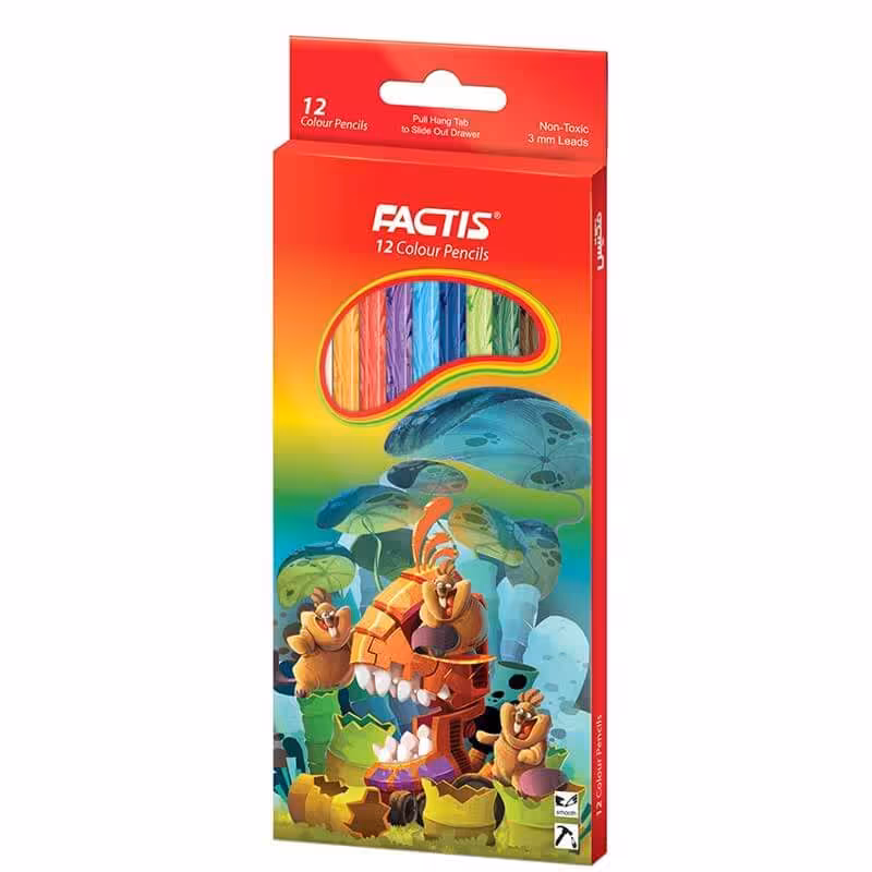 مدادرنگی12رنگ جعبه مقوایی فکتیس