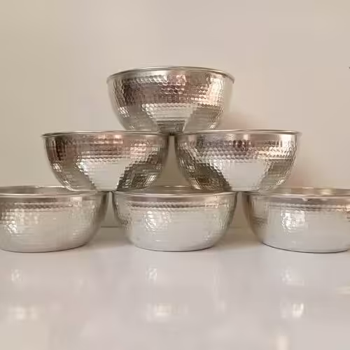 کاسه مسی دو رو قلع آبگوشت خوری شش عددی