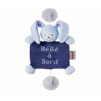 آویز هشدار کودک در ماشین خرگوش آبی ناتو Nattou Baby on board Bibou the rabbit
