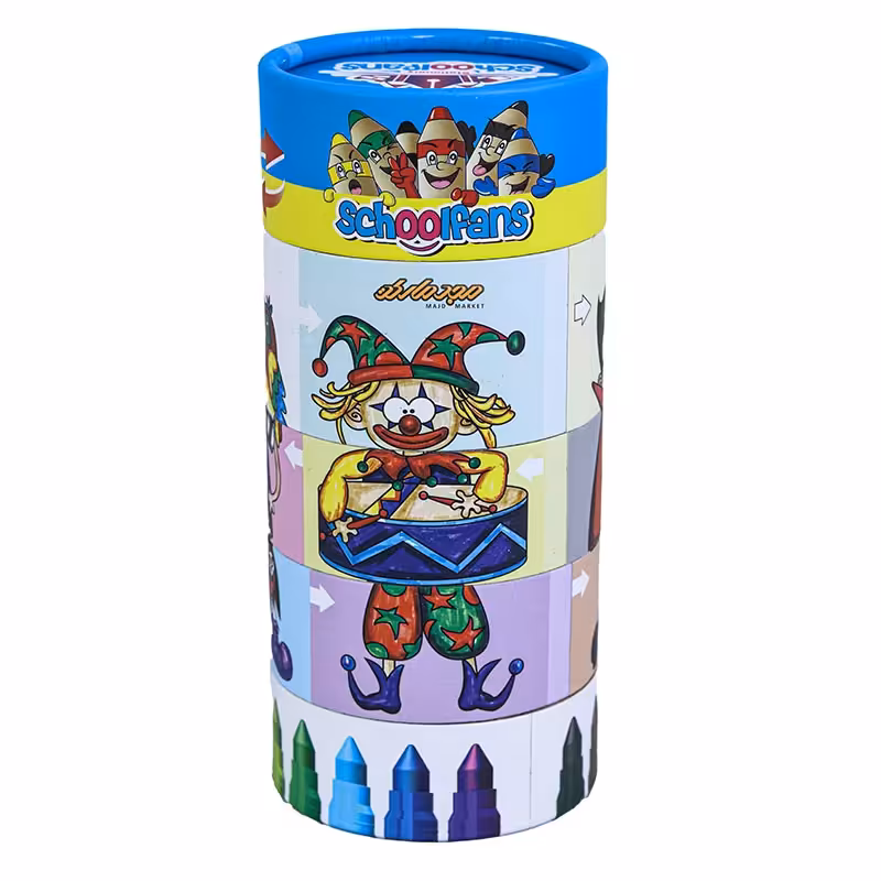 ماژیک 12 رنگ استوانه ای پازلی اسکول فنس 92412 SCHOOL FANS