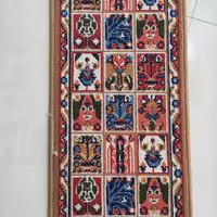 روپله ای30  در 90 گلیم ماشینی نقشه خشتی بژ