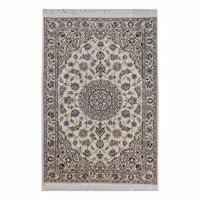 فرش دستبافت یک و نیم متری مدل نایین 