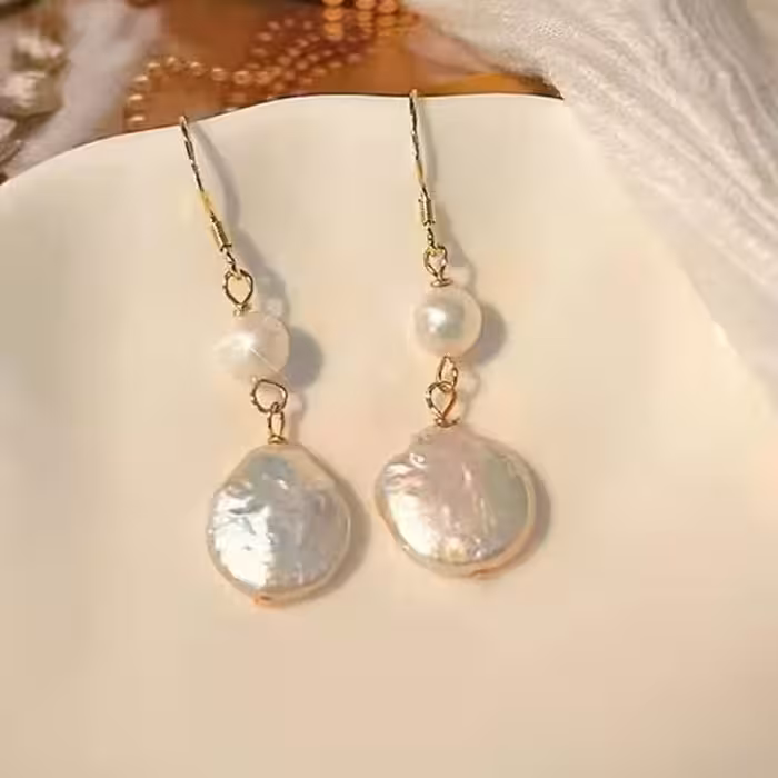 گوشواره مرواریدپرورشی -ارسال رایگان مهرک