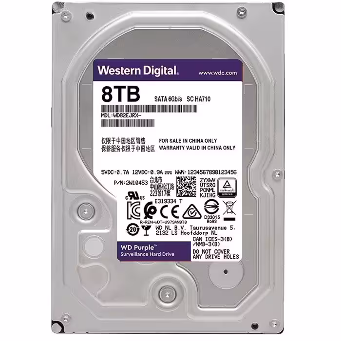 هارددیسک اینترنال وسترن دیجیتال مدل Purple WD82EJRX ظرفیت 8 ترابایت