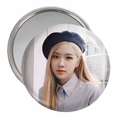 آینه جیبی خندالو مدل رزی بلک پینک Black Pink کد 14361