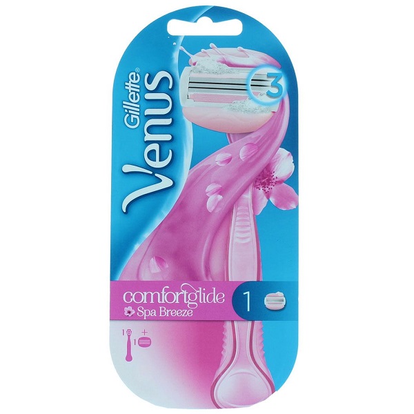 خودتراش Comfort Glide اسپا ونوس ژیلت اصل انگلیس | مدل کامفورت گلاید Gillette Venus | سه تیغه، یک دسته و یک سری