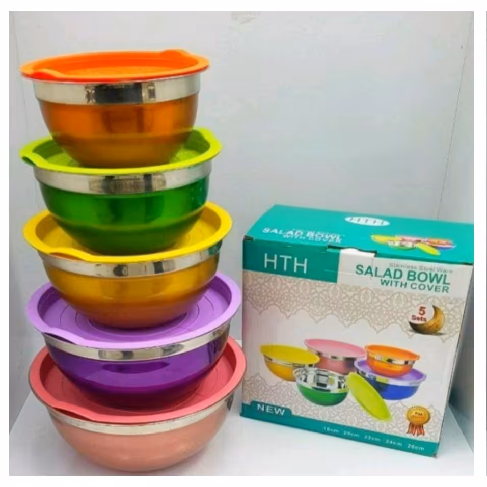 سرویس  5 تایی لگن رنگی درب دار