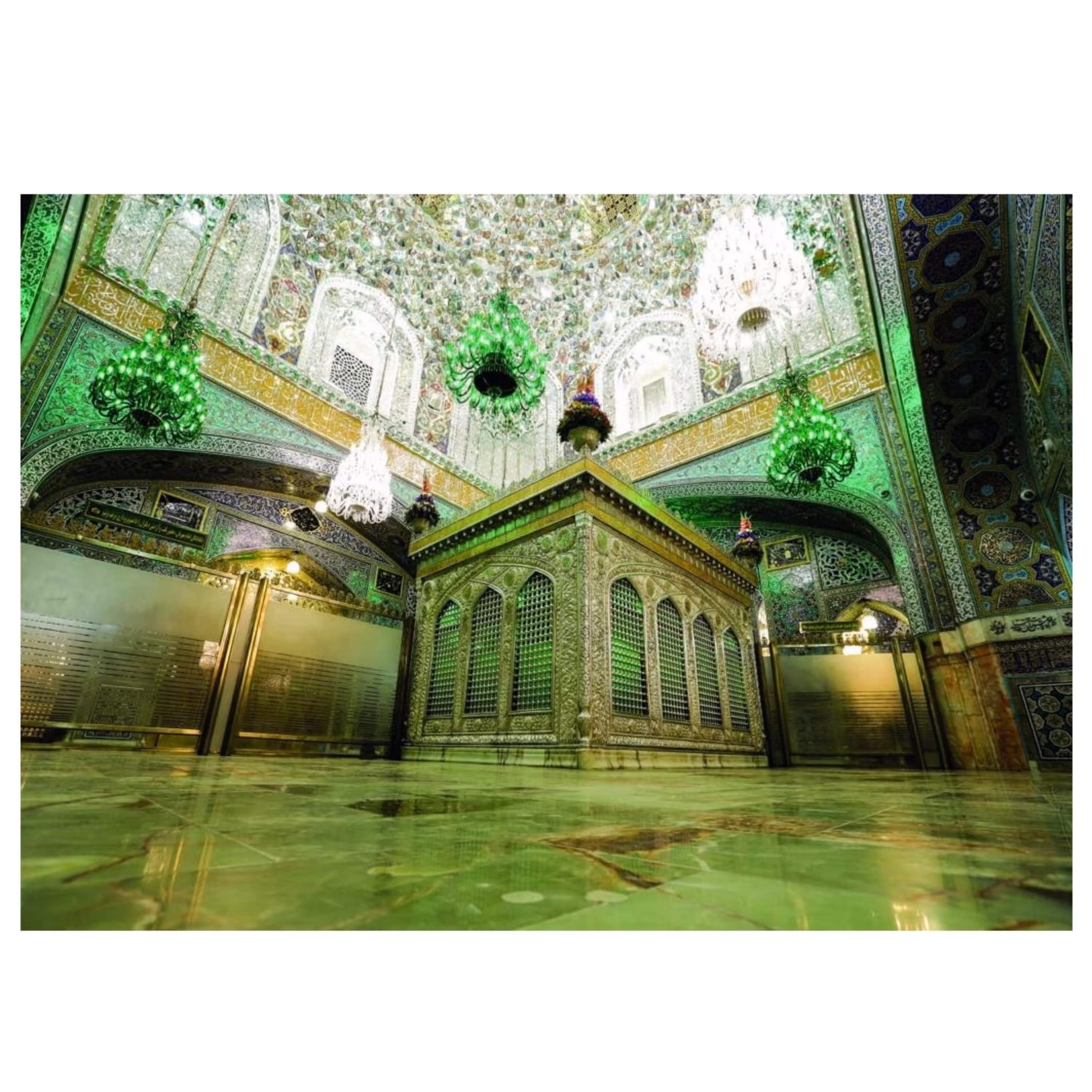 پرچم مخمل چاپ دیجیتال ضریح امام رضا علیه السلام (1-1)