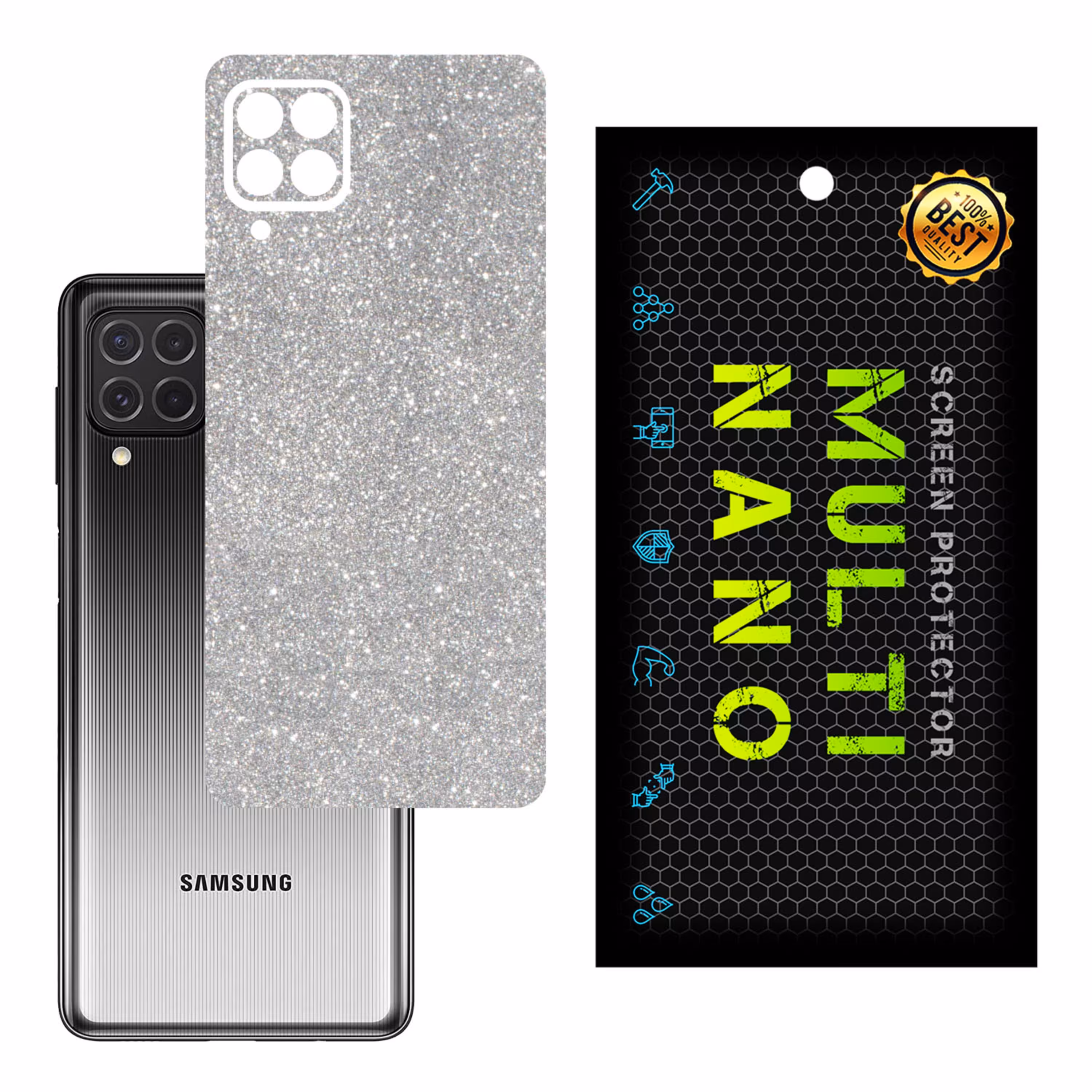 برچسب پوششی MultiNano مدل X-G1F-Silver برای پشت موبایل سامسونگ M62 - F62