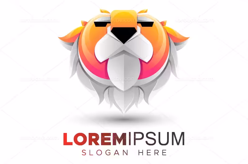 وکتور لوگو خلاقانه شیر | گرافیک با طعم تربچه