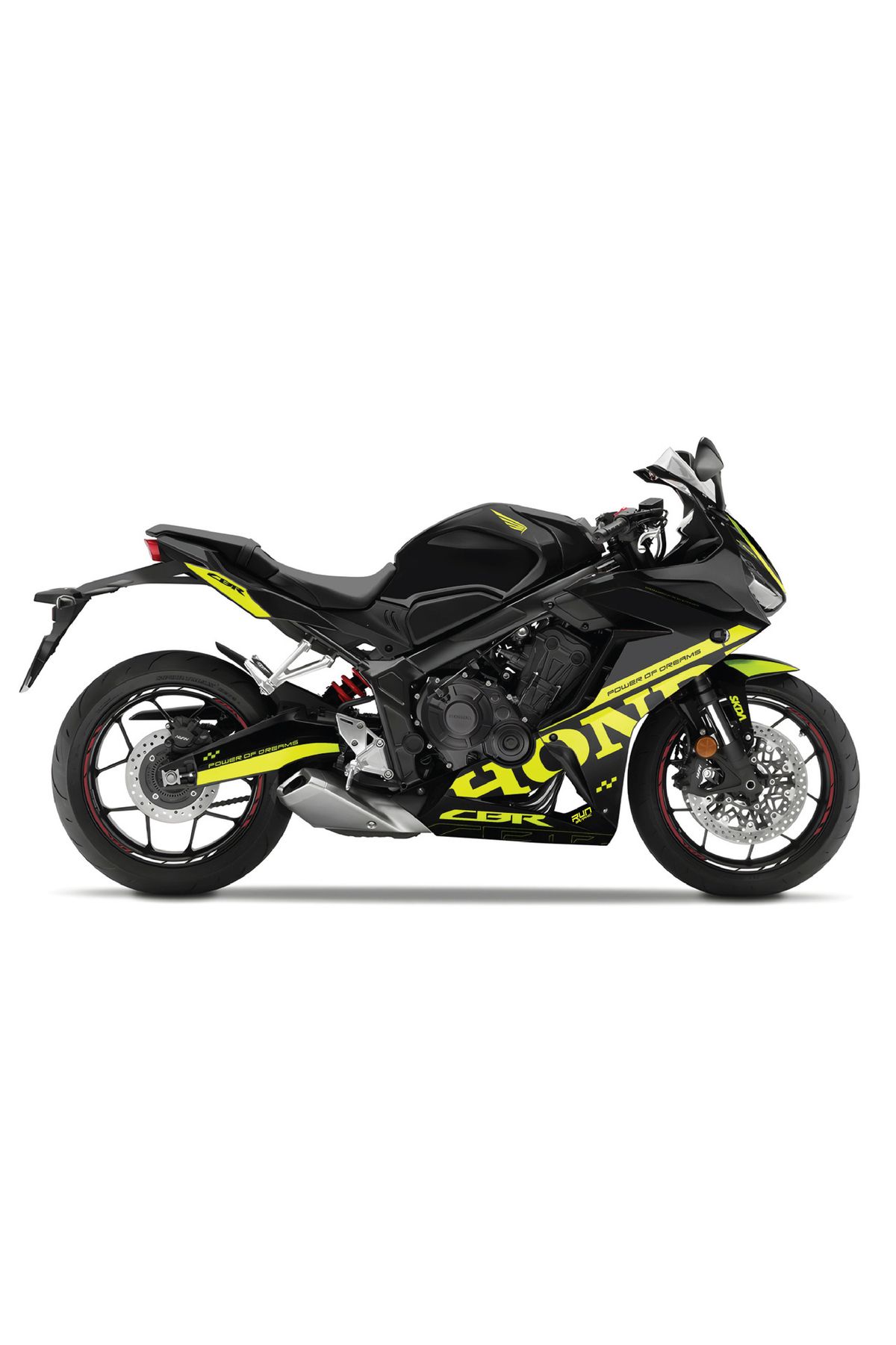 برچسب آرم و نوار شبرنگ قرمز مجموعه کیت گرافیکی LINE HONDA CBR 650 R 2019 2023 Run Grafik Shop