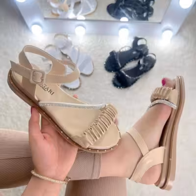 صندل زنانه سایز37تا40زیره پی وی سی 2سانتی پاخوری خاص ارسال رایگان