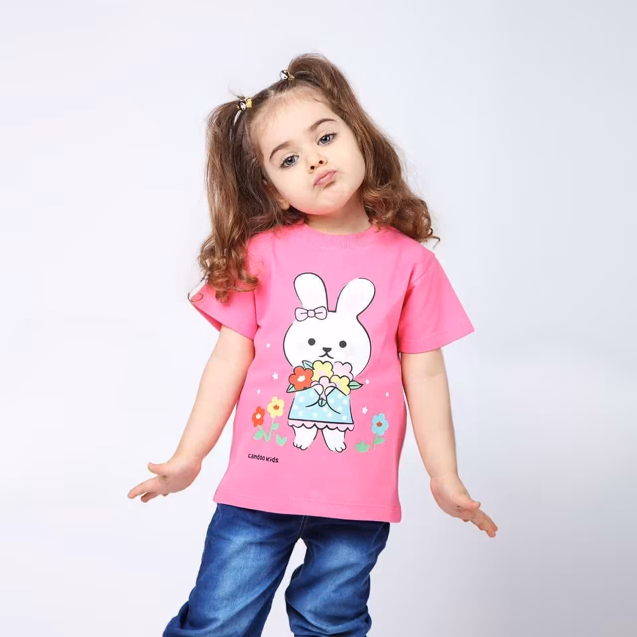 تیشرت تک خرگوش با دسته گل