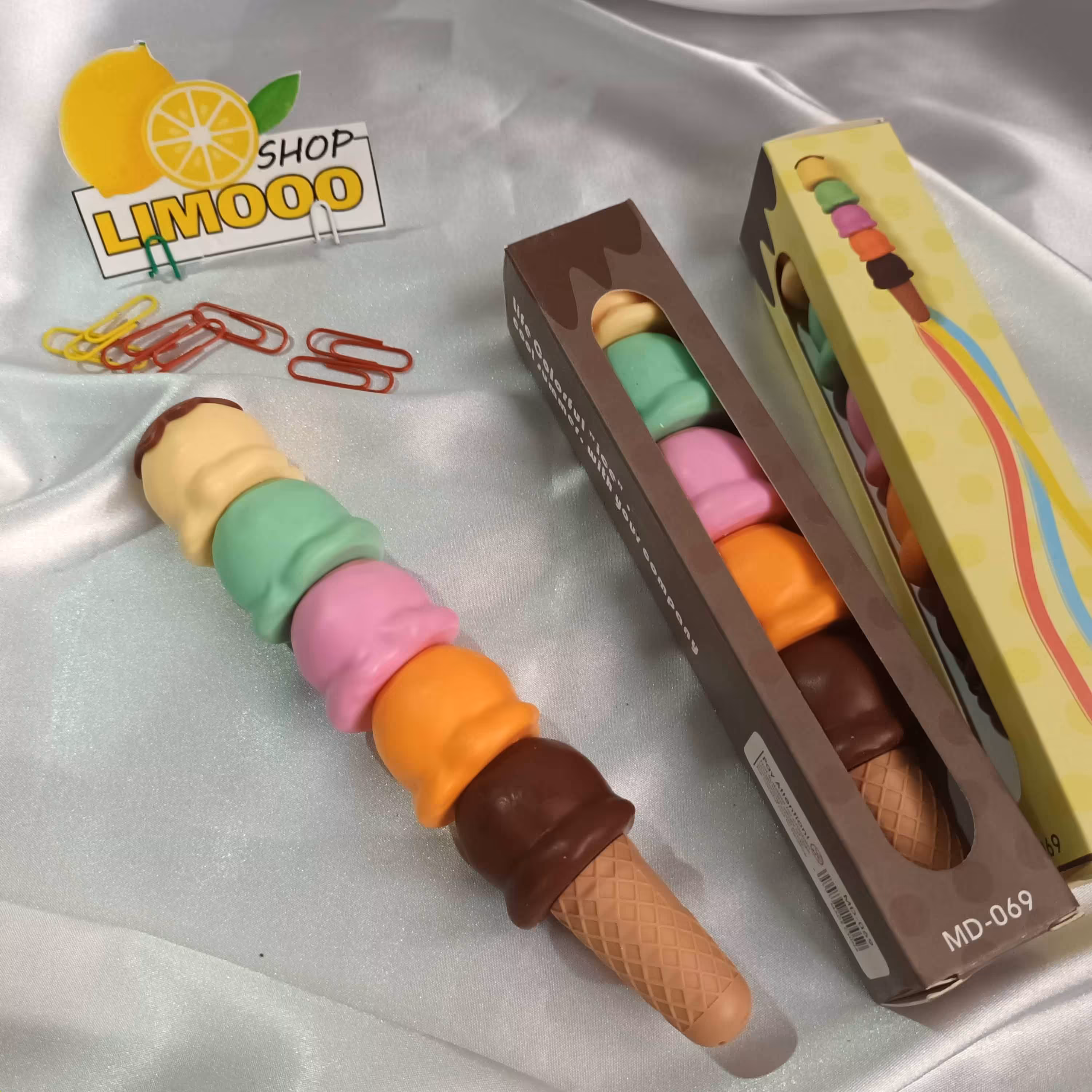 هایلایتر  5تایی بستنی قیفی فانتزی  وارداتی درجه یک 