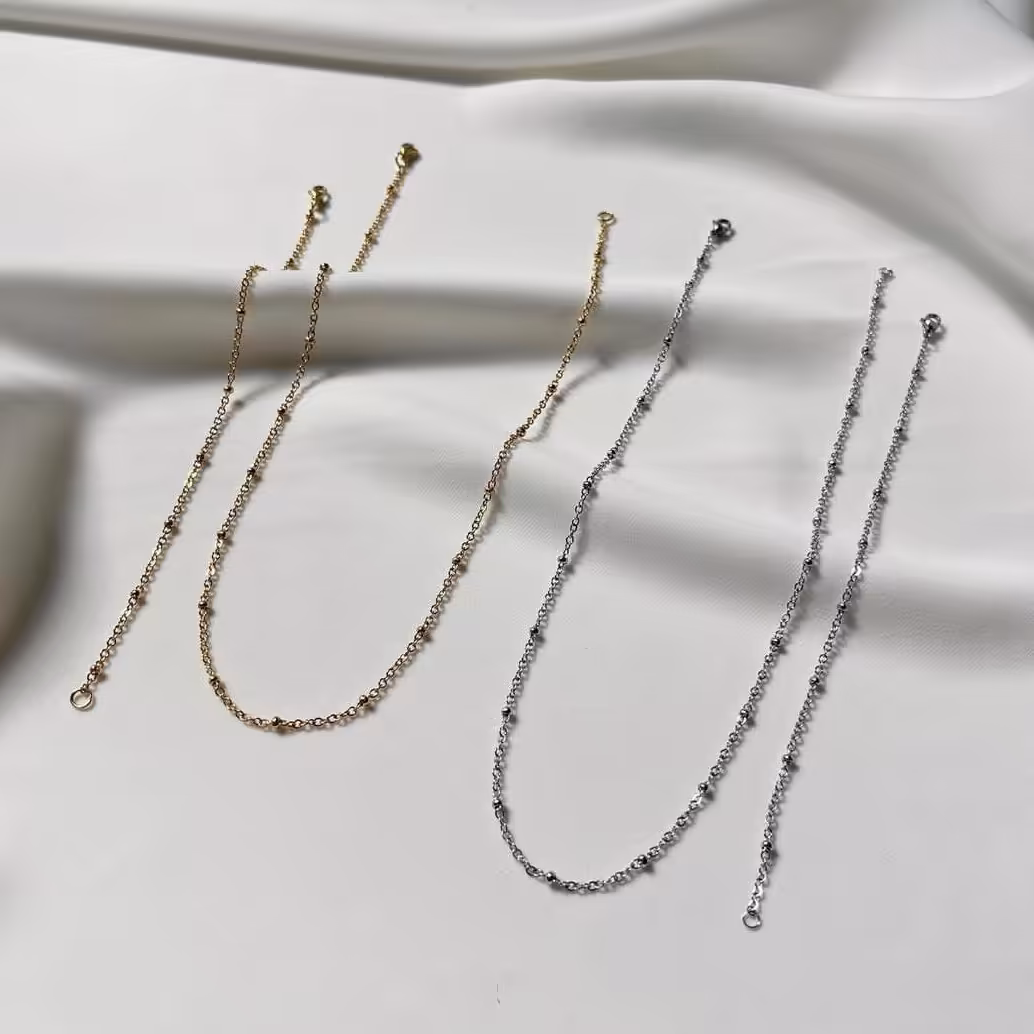 ست زنجیر توپی استیل،ارسال رایگان،مرگ نداره کارش، یعنی رنگ ثابت تضمینی،مناسب استفاده روزانه و دائم و هدیه،بدلیجات استیل