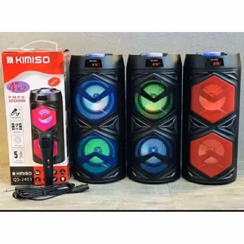 اسپیکر بلوتوثی حرفه ای قابل حمل kimiso مدل  QS1202