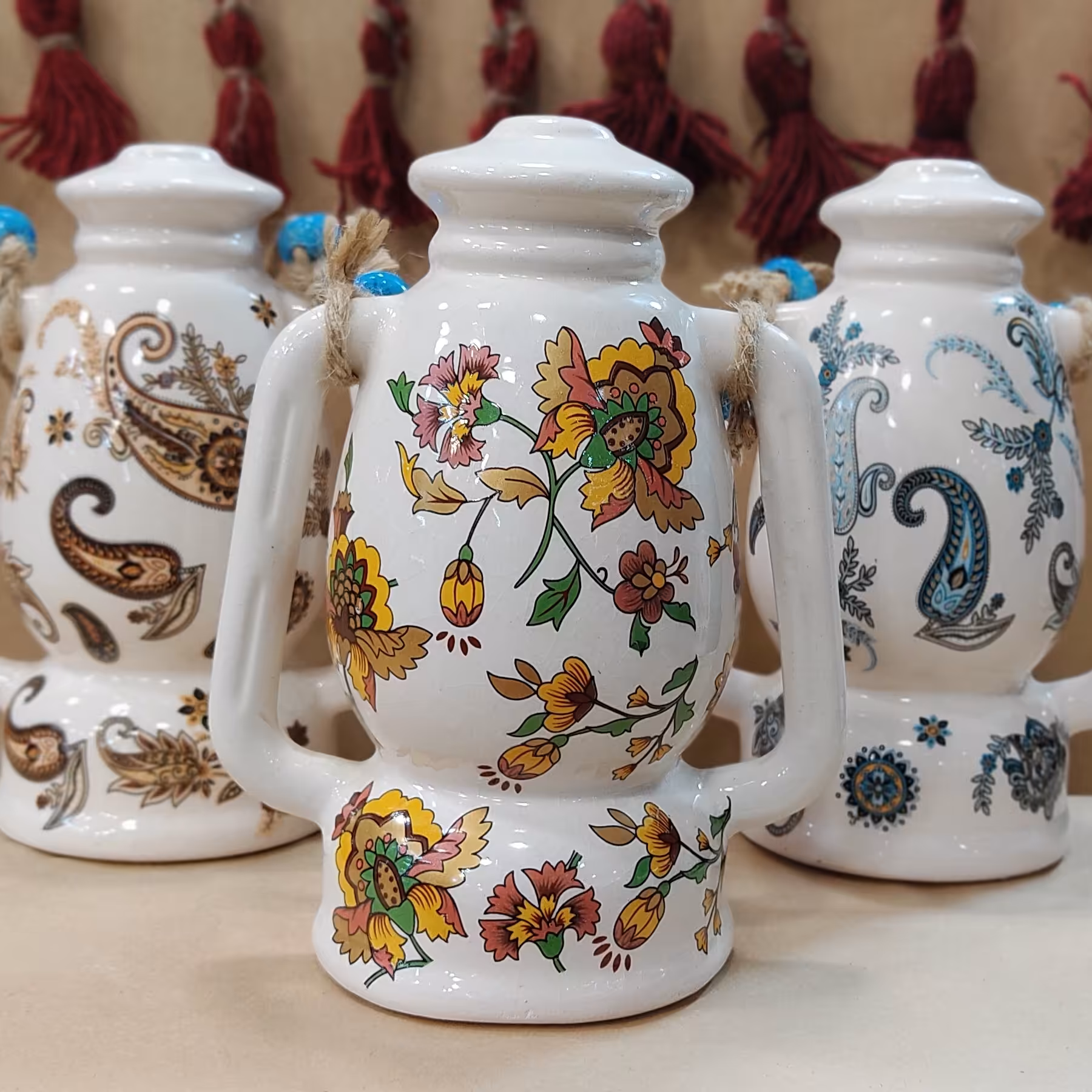 دکوری و آویز فانوس لعابی