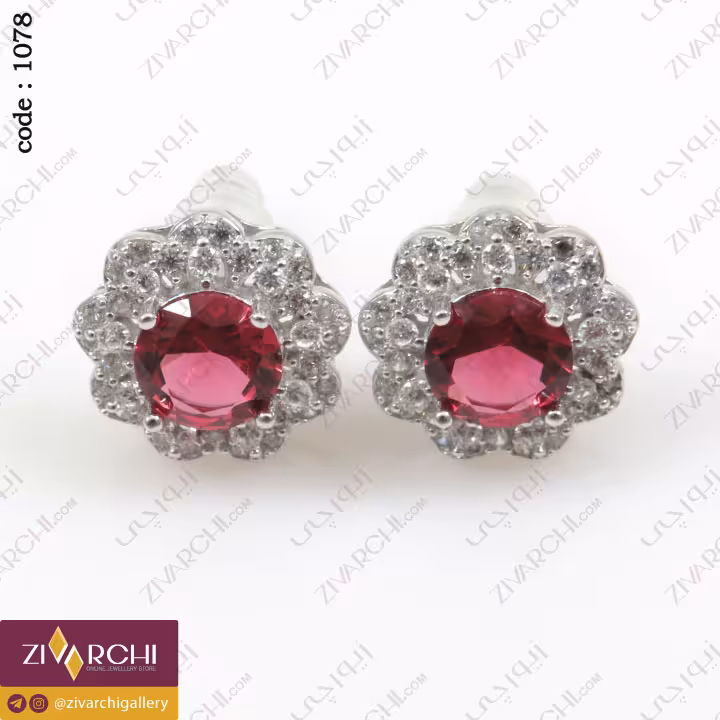 گوشواره میخی نقره (طرح گل) 1078