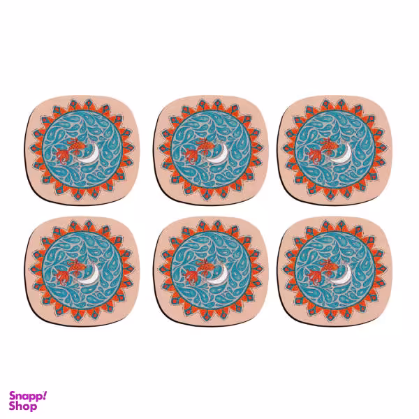 زیر لیوانی ترمه طراحان ایده مدل ماه و ماهی2 کدtrm157 بسته شش عددی