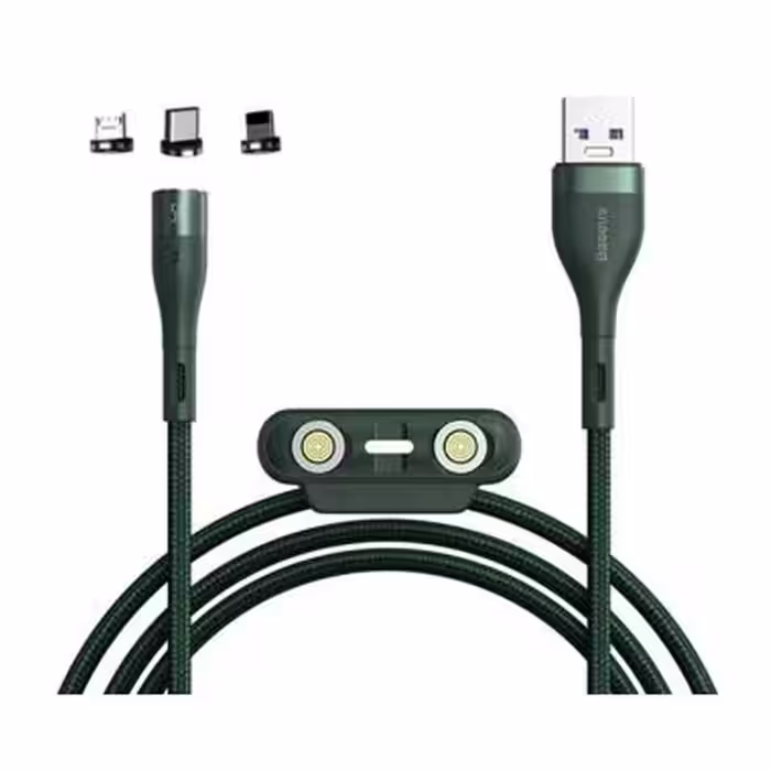 کابل تبدیل USB به USB-C/microUSB/لایتنینگ 1 متری بیسوس CA1T3-AG1