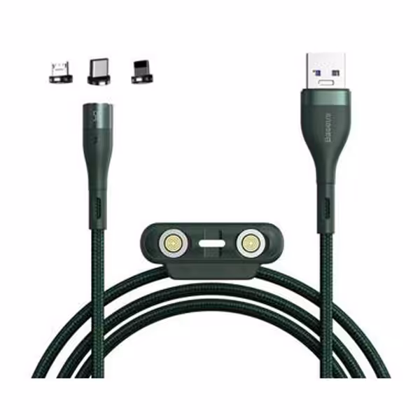 کابل تبدیل USB به USB-C/microUSB/لایتنینگ 1 متری بیسوس CA1T3-AG1
