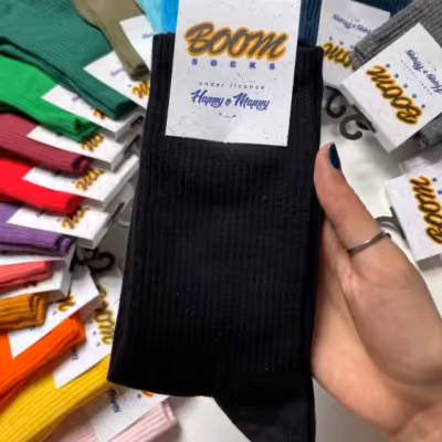 جوراب مشکی ساقدار ساده پنبه فری سایز