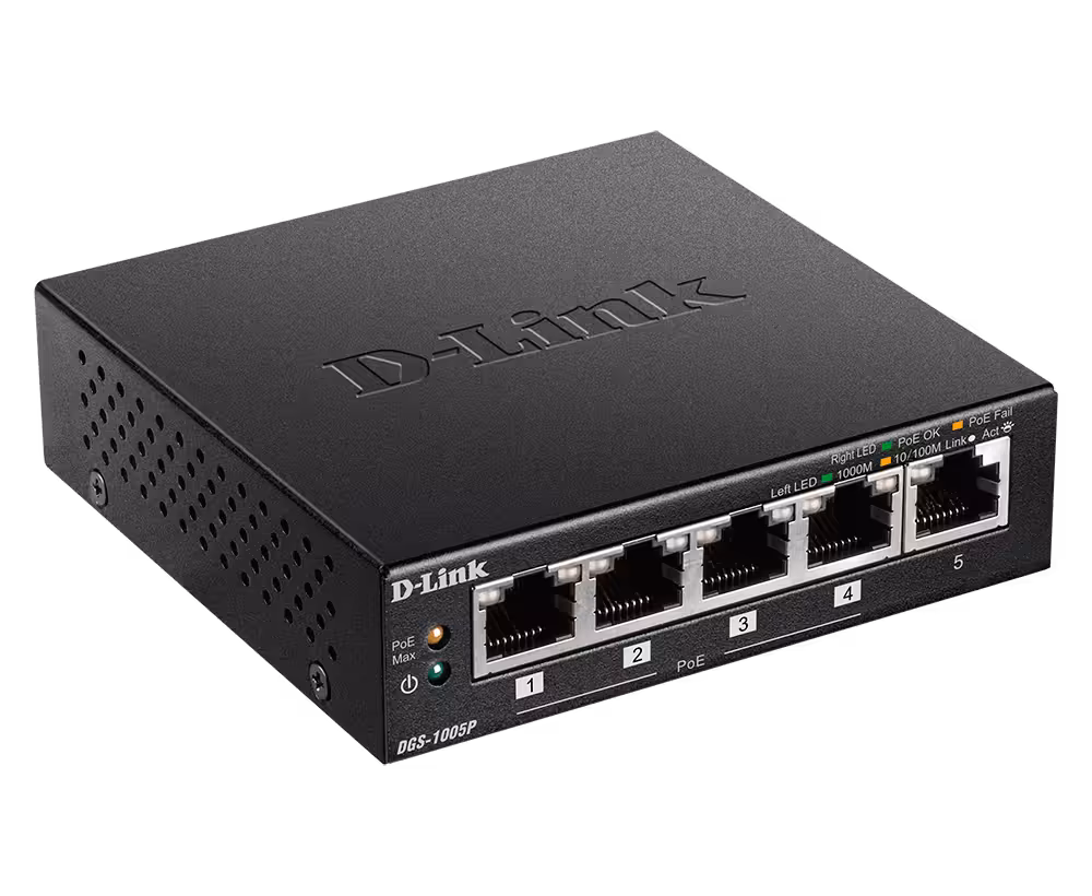 سوئیچ 5 پورت دی لینک مدل DGS-1005P Poe