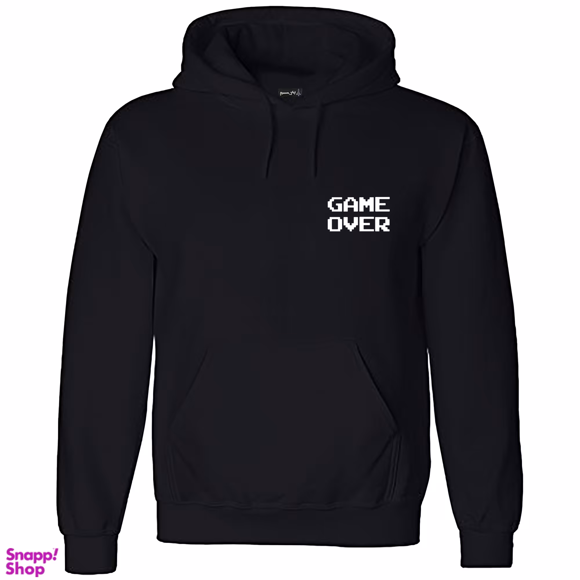 هودی مردانه به رسم طرح Game Over کد 0017 رنگ مشکی