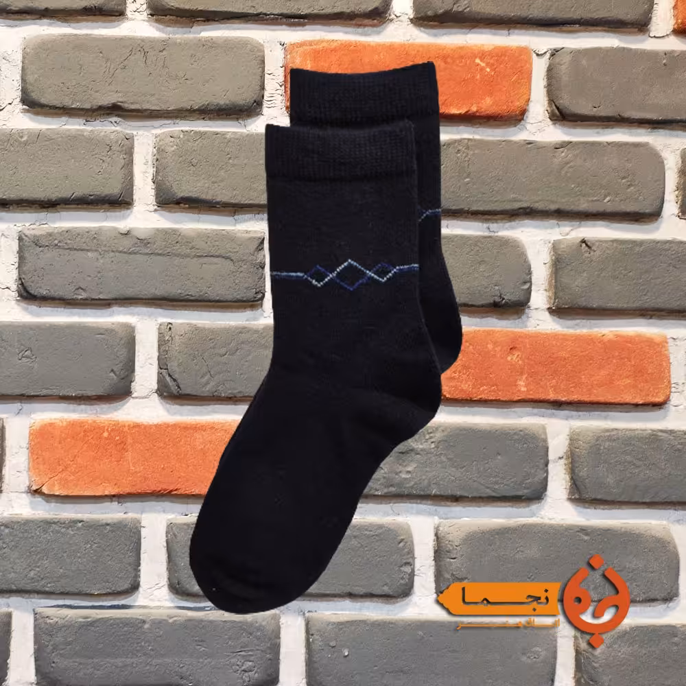 جوراب پشمی گرم رنگ سرمه ای کد KK01 مناسب پاییز و زمستان