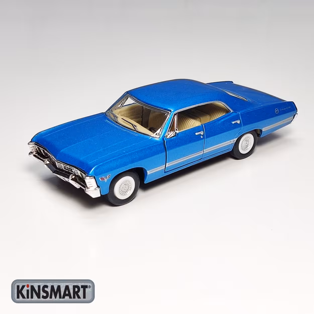 ماکت شورولت ایمپالا کینزمارت آبی(  Chevrolet Impala kinsmart) 