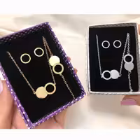 سرویس ظریف طرح دایره زنانه دخترانه استیل