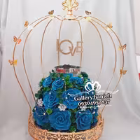 حنا قفسی با گل حنایی دو رنگ  بدون گل طبیعی بازم کاری خاص و زیبا 