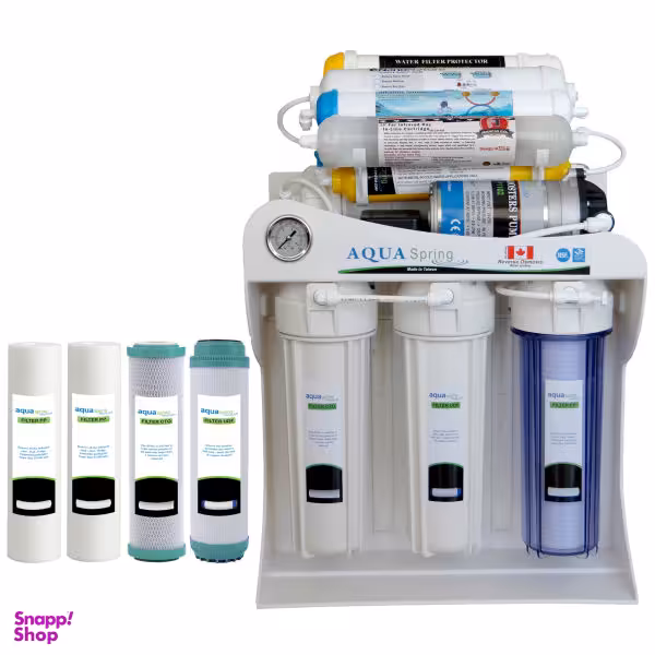 دستگاه تصفیه کننده آب آکوآ اسپرینگ (Aqua Spring) مدل NF - SF4200 به همراه فیلتر تصفیه آب مجموعه 4 عددی