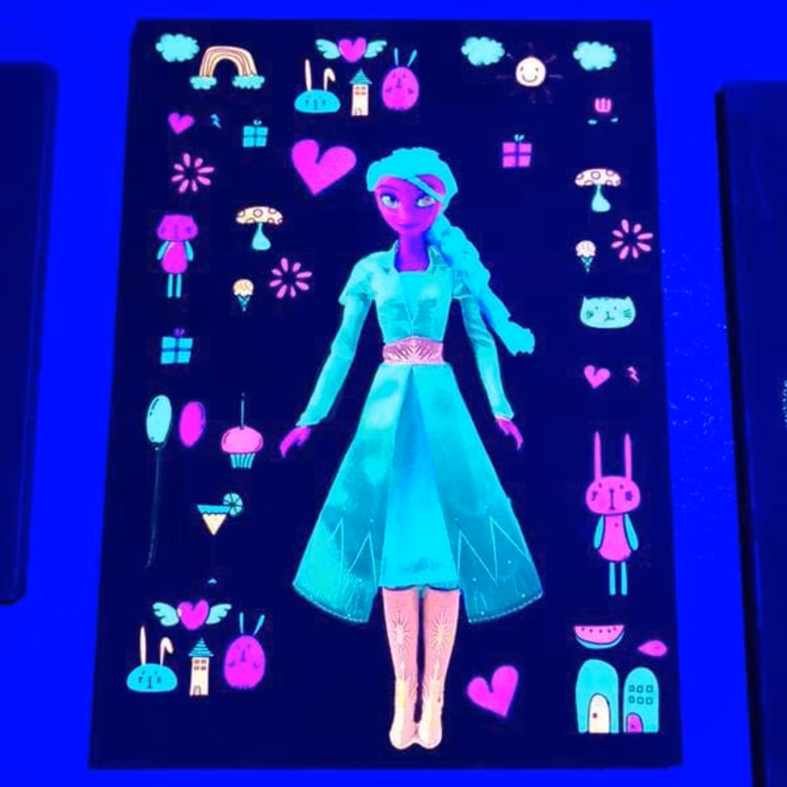 تابلو بلک لایت با السا سایز 15 در 20 سانتی متر Blacklight