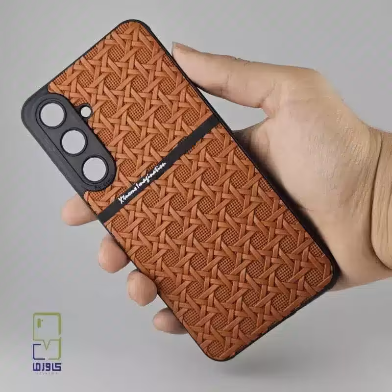 قاب s24 fe چرمی | قهوه ای کاور سامسونگ S24 FE