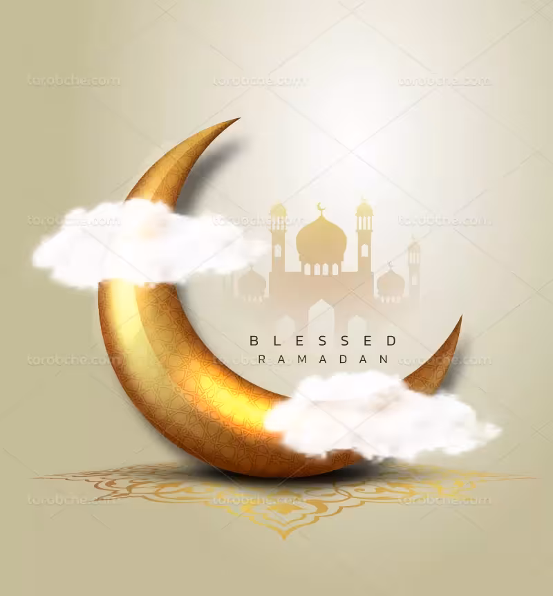 وکتور هلال ماه مبارک رمضان | گرافیک با طعم تربچه