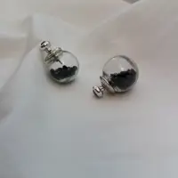 گوشواره طرح لامپی منجق دار دو منظوره برند acc آبکاری شده و ضدحساسیت تحت لیسانس آلمان
