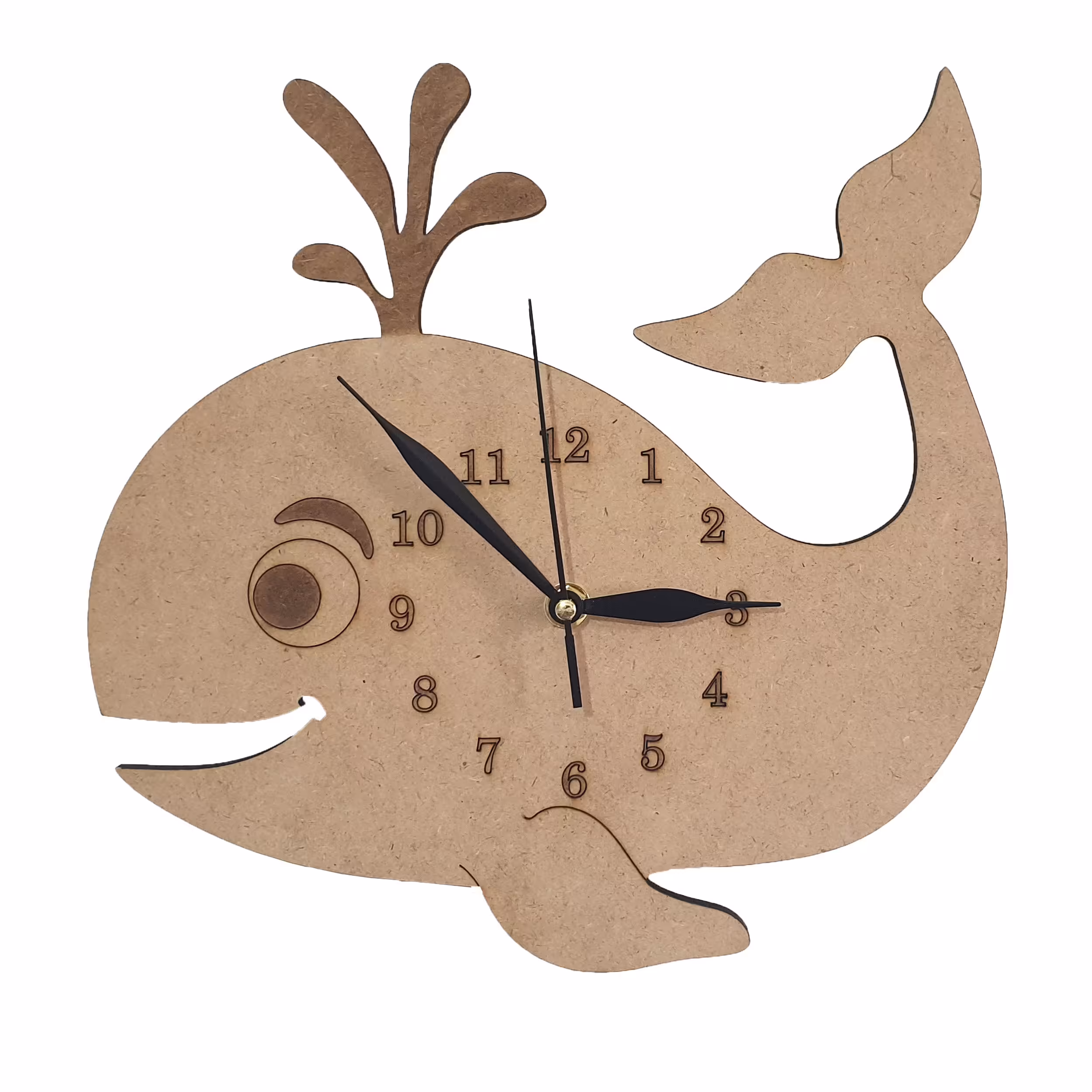 ساعت دیواری چوبی فانتزی طرح نهنگ کد CW1