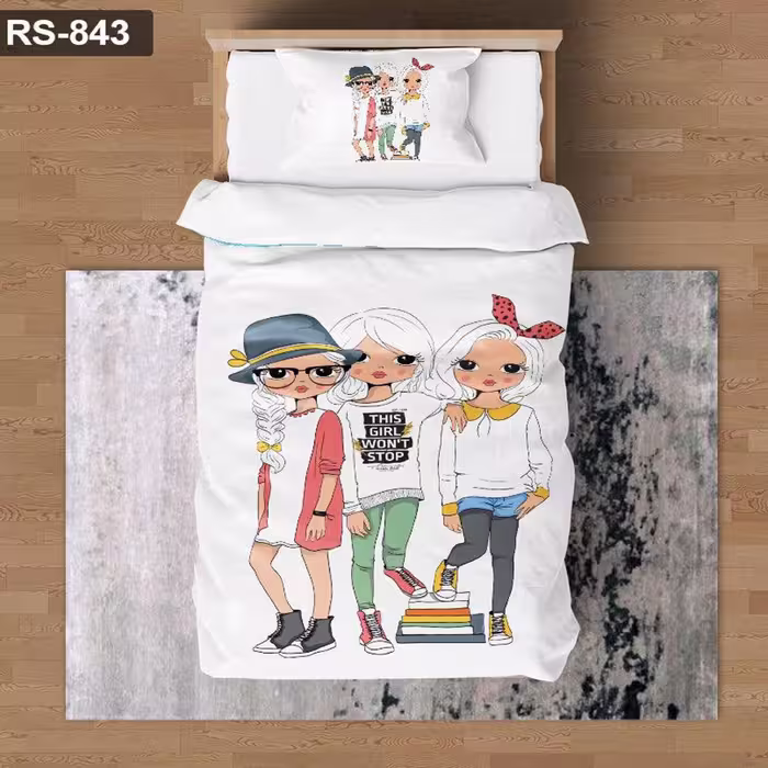 سرویس روتختی 1 نفره تنسل چاپی برندترک لند (Turk Land)  کد rs 843