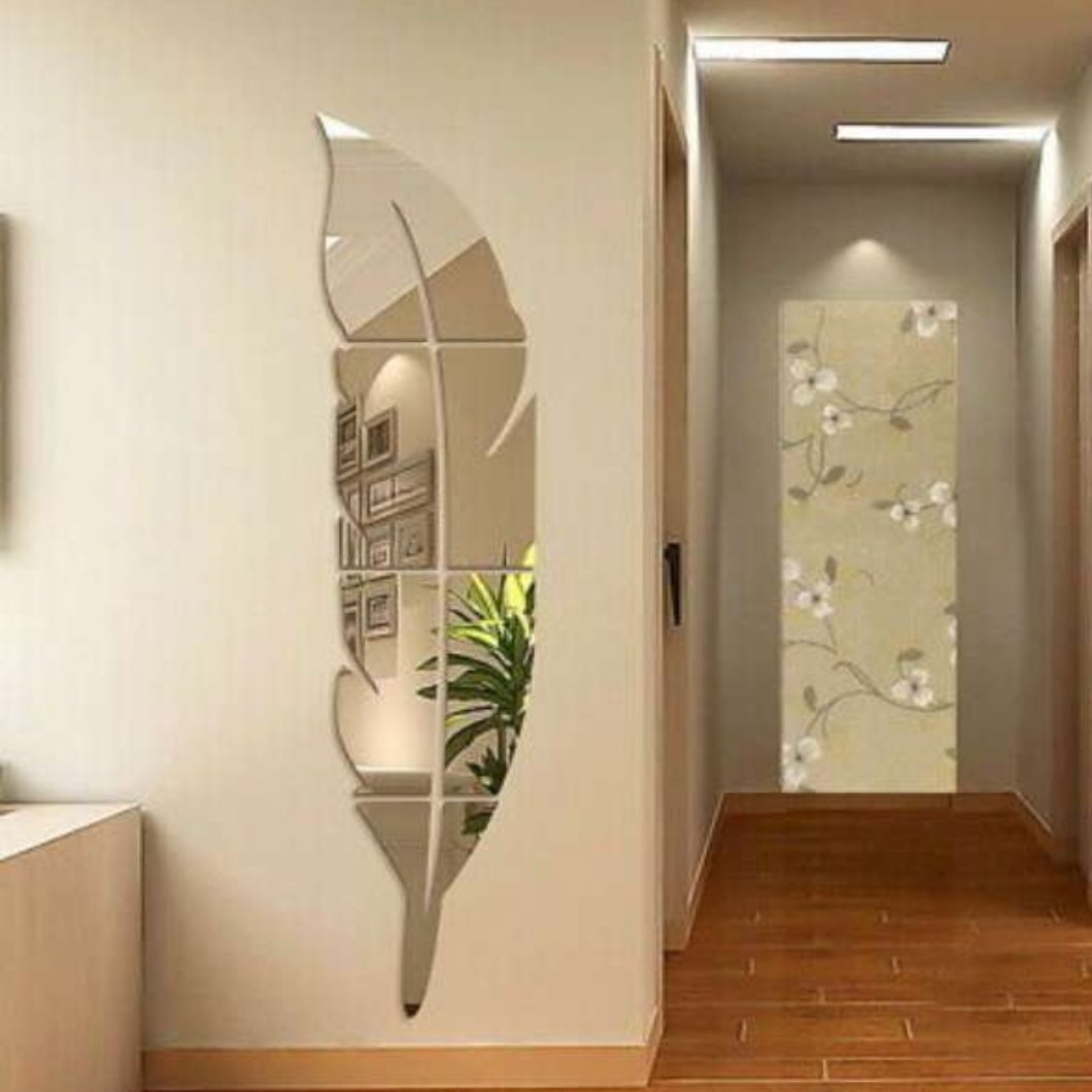 آینه دکوری مدل پر (طلایی و نقره ایی) آیینه طلقی مدل پر لاکچری