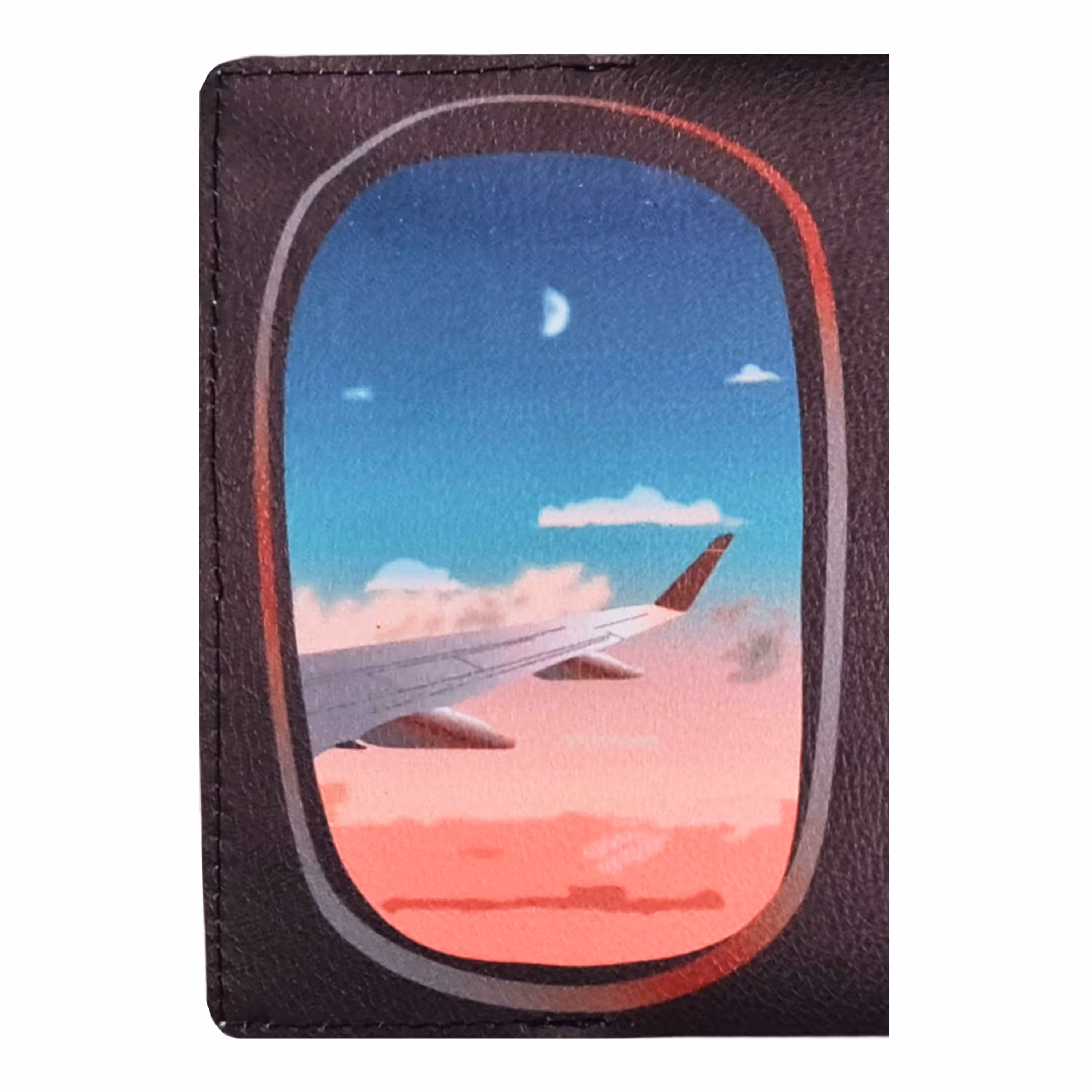 جلد شناسنامه سایز جدید و پاسپورت چرم مصنوعی طرح پنجره هواپیما (فروش به صورت خرده و عمده)