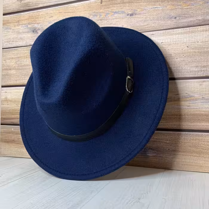 کلاه خاخامی سورمه ای کمربند دار