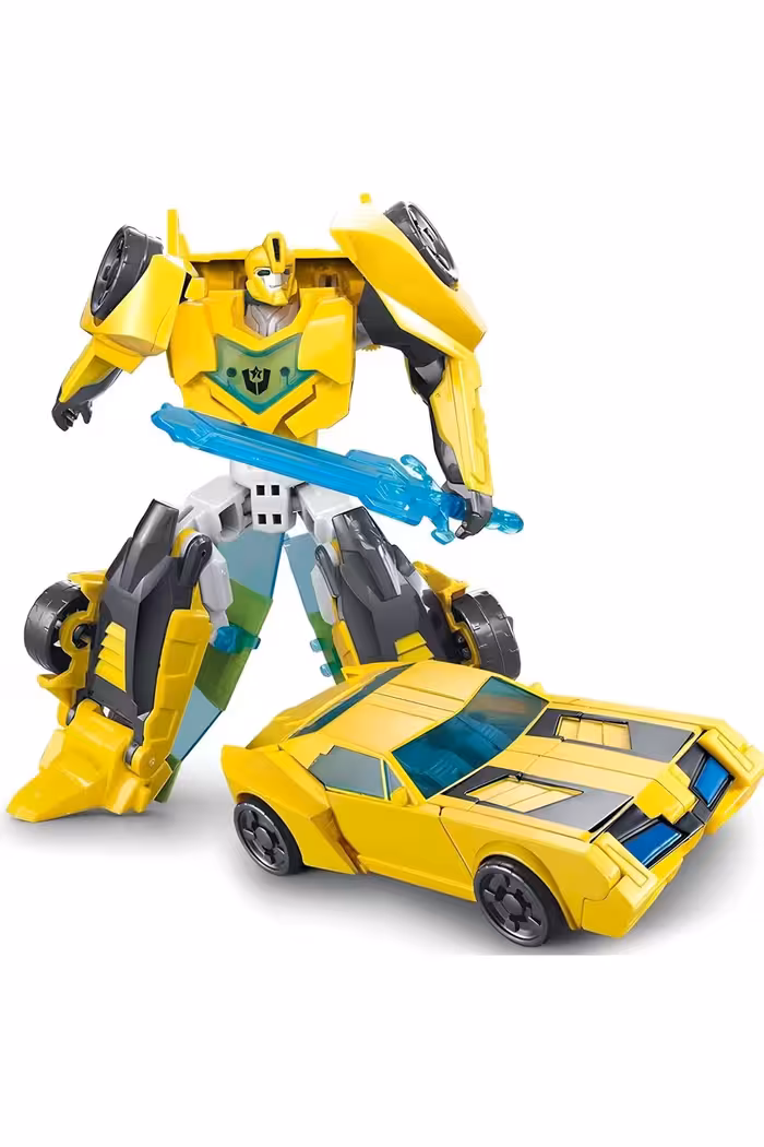 ماشین اسباب بازی زرد بوت پوتین که می تواند در 7 مرحله با بدنه فلزی 20 سانتی متر تغییر یابد Mofy Baby