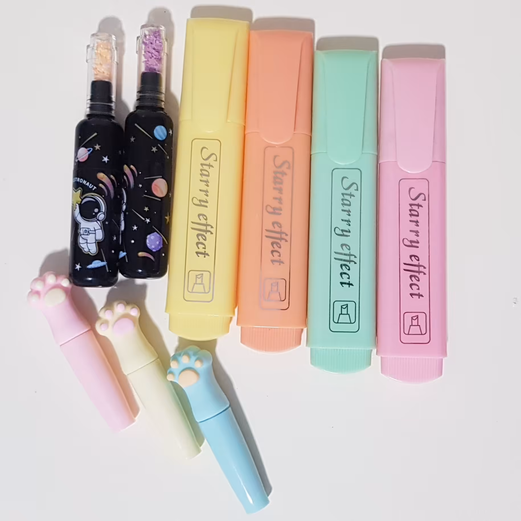 پک هایلایتر فانتزی تخفیفی 9 عددی هایلایت پاستلی فانتزی ماژیک هایلایتر