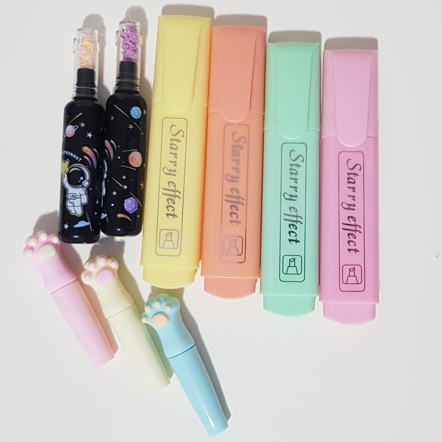 پک هایلایتر فانتزی تخفیفی 9 عددی هایلایت پاستلی فانتزی ماژیک هایلایتر