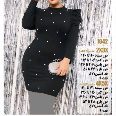 پیراهن مهمانی زنانه جودون مدل آستینپفی1042سایزبزرگ