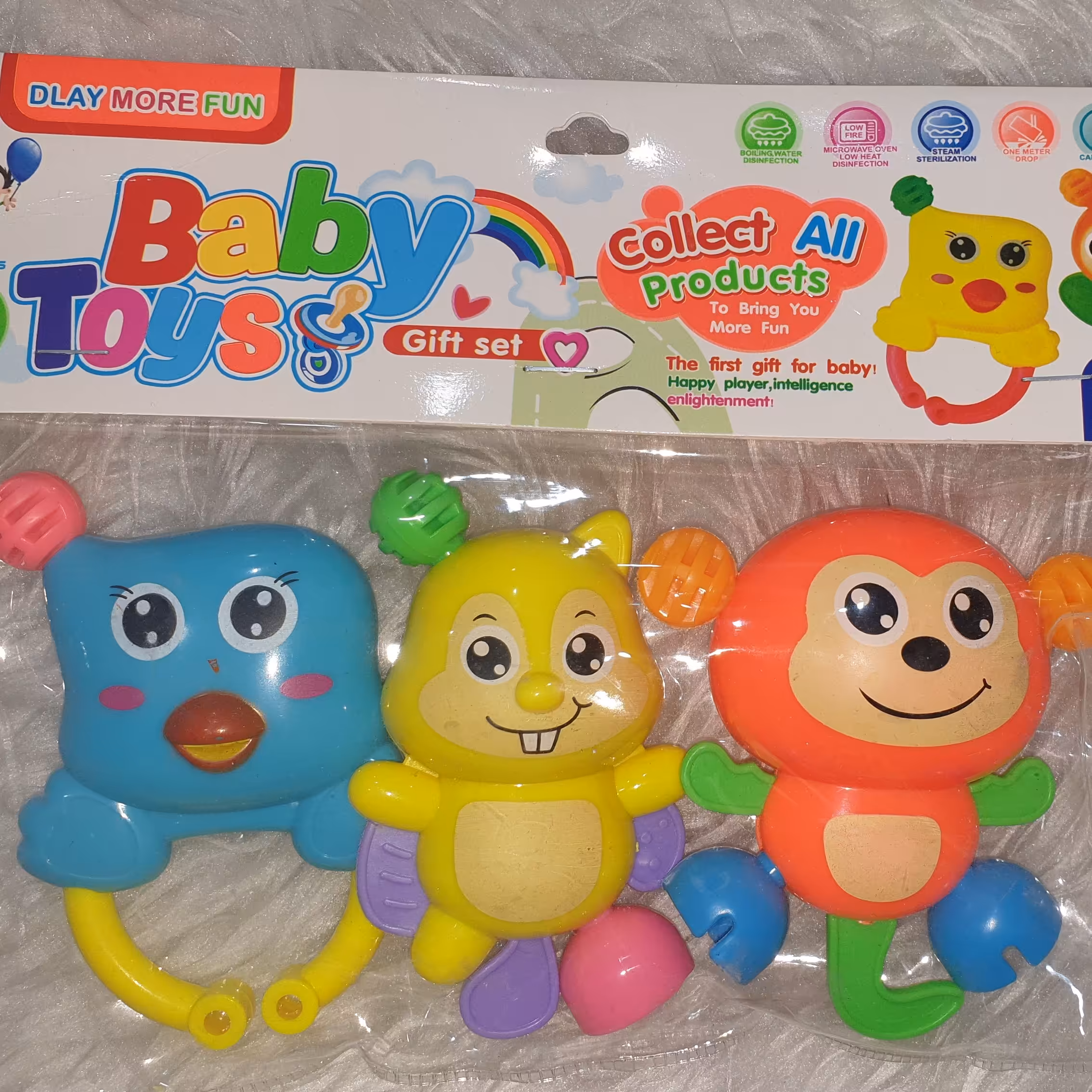 جغجغه  نوزاد بسته ی سه  عددی  بیبی تویز 