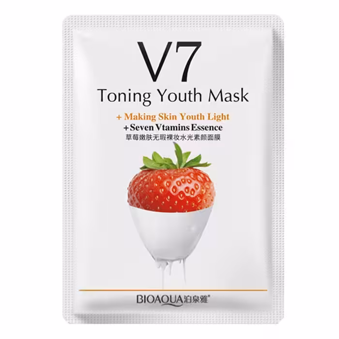 ماسک ورقه ای توت فرنگی بیوآکوا V7 هفت ویتامین - BIOAQUA