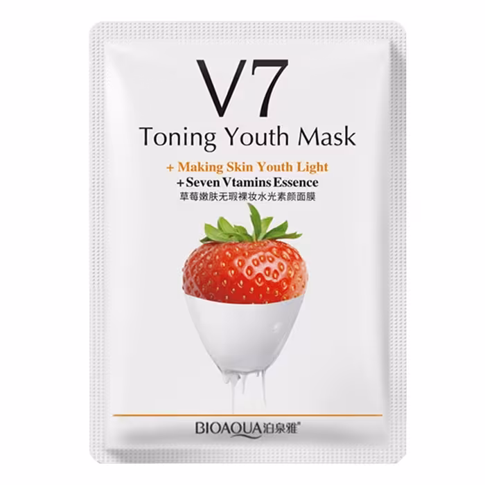 ماسک ورقه ای توت فرنگی بیوآکوا V7 هفت ویتامین - BIOAQUA