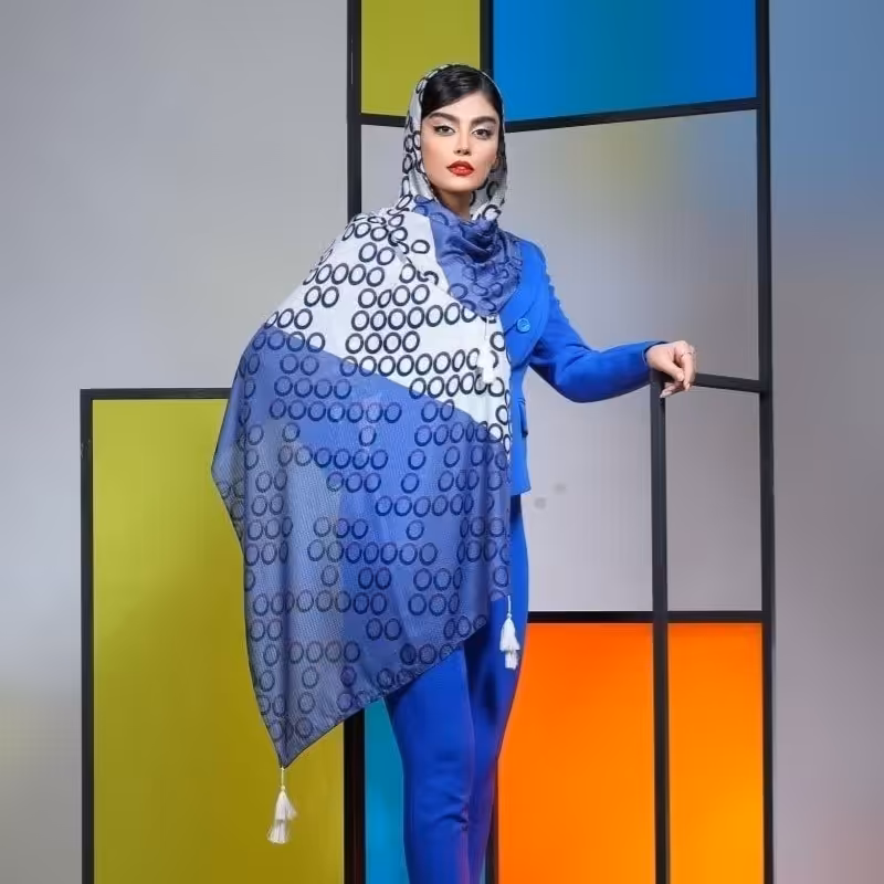 شال نخی بهاره منگوله دار قواره 75در 195